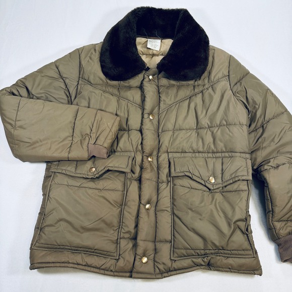 Walls Blizzard-Pruf Other - Walls Blizzard-Pruf Vintage 70s Puffer Jacket Faux Fur Collar Brown Medium Reg